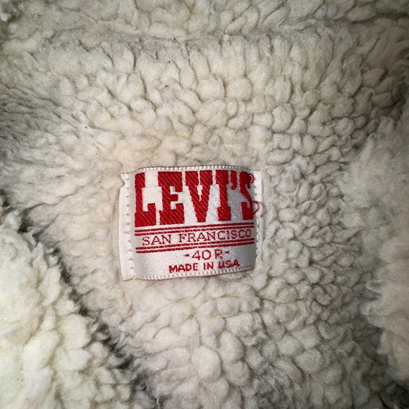 Levi's Jean Jacket Men's Medium 40R Denim Trucker Sherpa '80s Vintage Retro USA - Picture 3 of 14